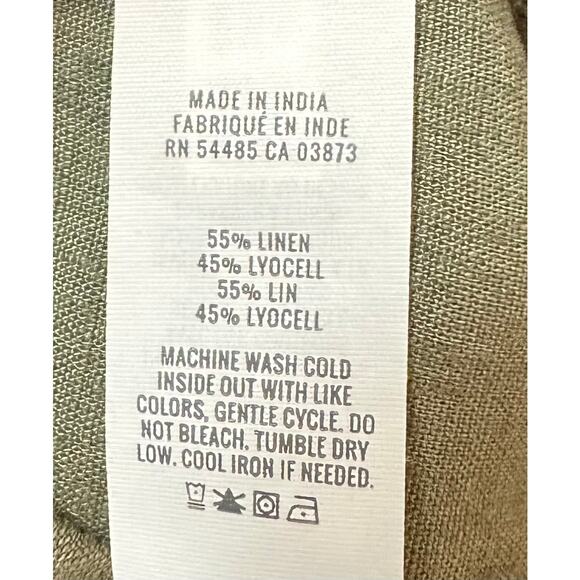 Aerie High Waisted Linen Ruffle Shorts Olive Green Size L - Picture 10 of 10